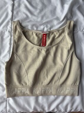 Kappa Cream Tank Top with Red Logo Tag